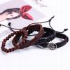 Men's Leather Bracelet, Eco Leather Set, Set Of 4, Tree Of Life, Vintage
