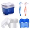 Cleaning Tool Cleaner Brush Denture Case Denture Box Bath Dentures Container with Basket