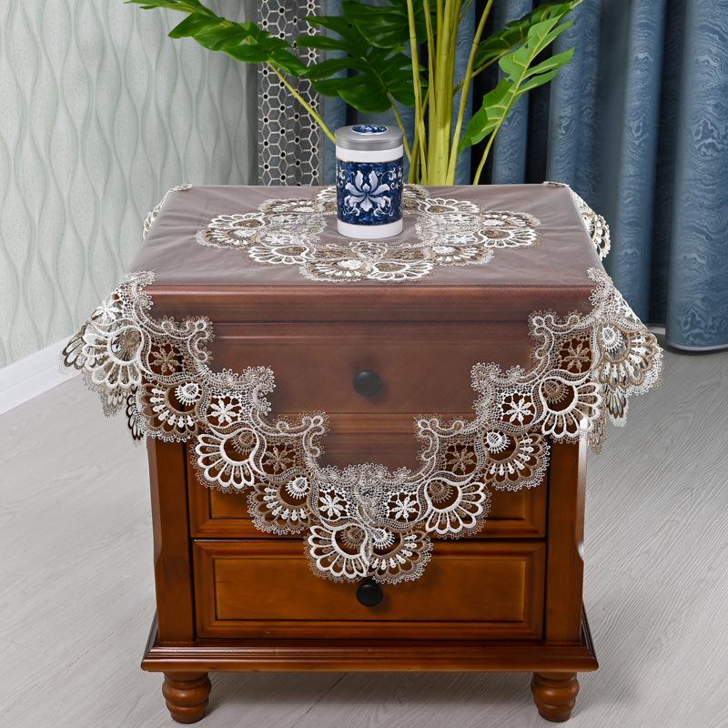 Кружевная скатерть и чехол для прикроватной тумбочки в американском и китайском стиле для журнальных столиков, угловых столиков, стиральных машин и холодильников.