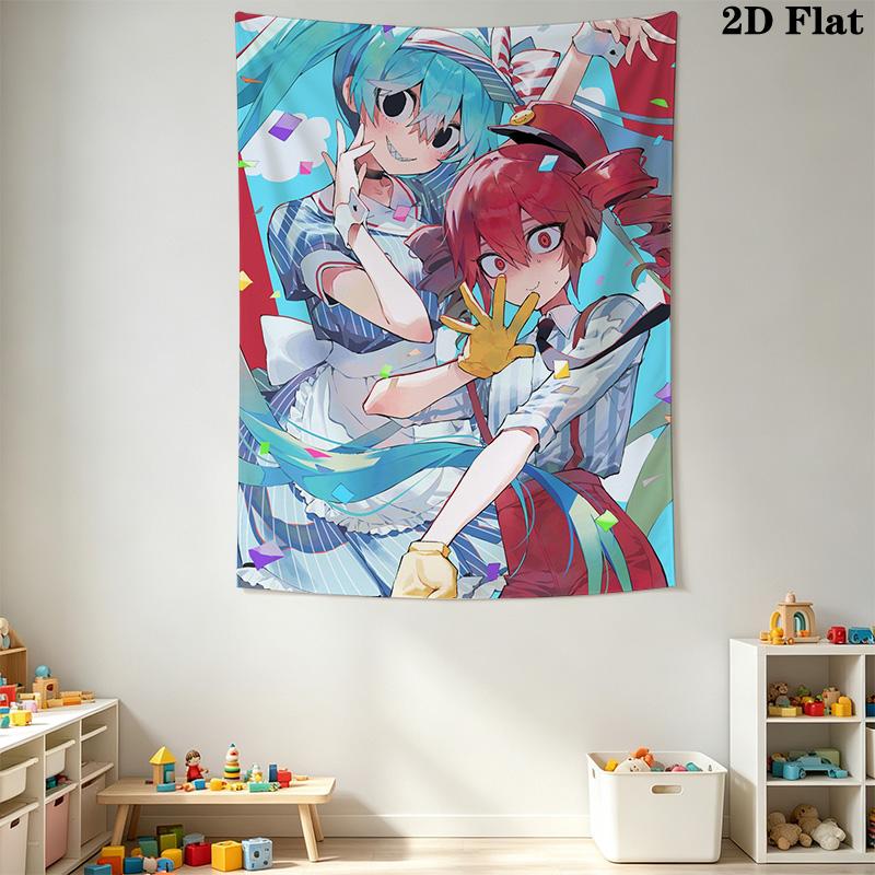 Miku and Teto Pattern Home Decor Tapestry, Wall Hanging, Decorative RV Wall Cloth.DGT0925136