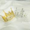 Small Crown Cake Decoration Retro Children's Mini Birthday Crown Ornaments Princess Gold Silver Crown Alloy