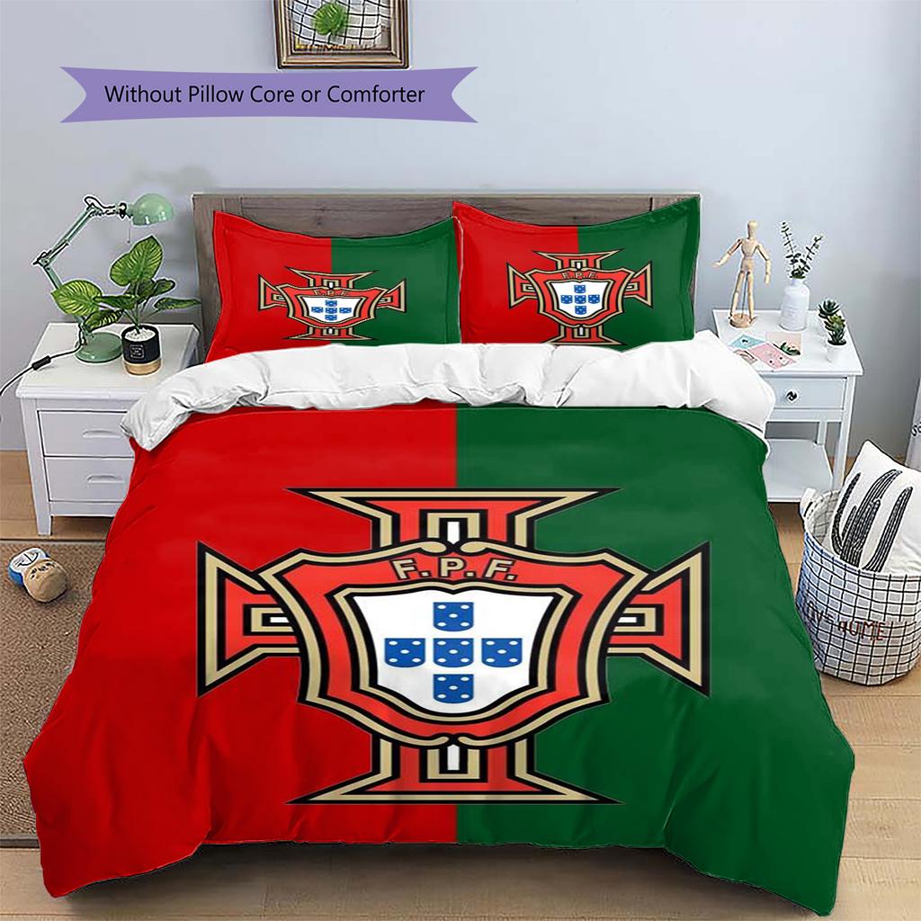 Wc Portugal Pattern Bedding Set Quilt Cover Pillowcase Home Decor Gift (1 * duvet cover + 2 * pillowcase, without core)
