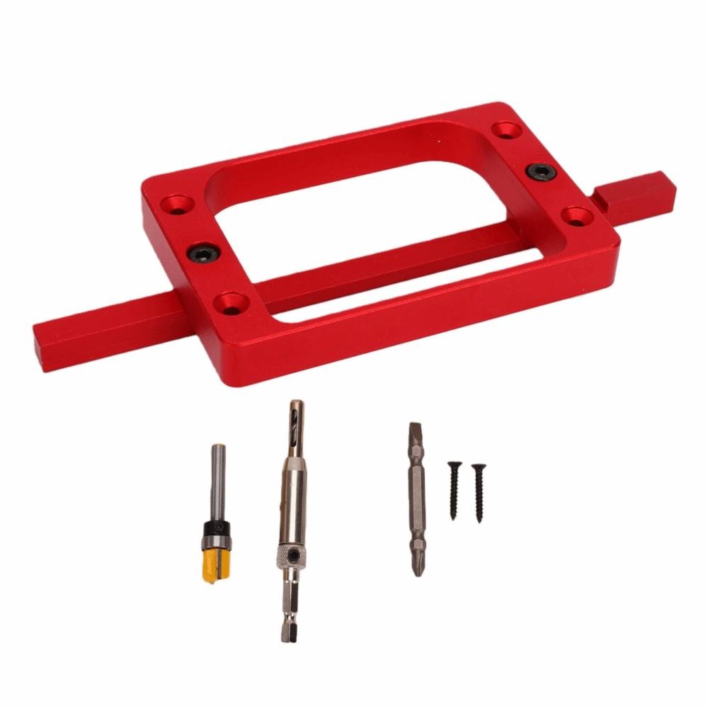 Drill Bit Included Door Hinge Jig Aluminum Alloy Hinge Template Hinge Mortise Template Woodworking