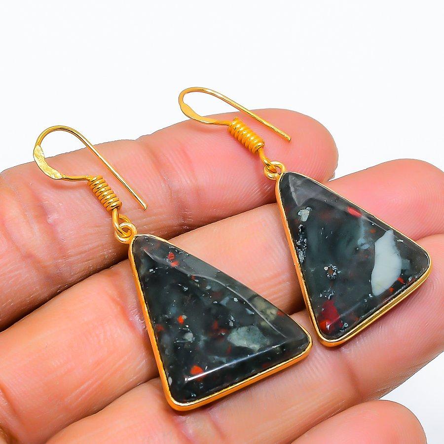 Boulder Opal Gemstone 925 Solid Sterling Silver Jewelry Earring 1.69" GK-5676