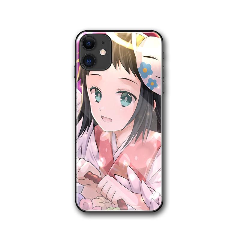 Чехол для Iphone 14 Demon Slayer Kimetsu No Yaiba, закаленное стекло в стиле аниме, чехол для Iphone 6 7 8 14 Plus X Xs Xr 11 12 13 14 Pro Max