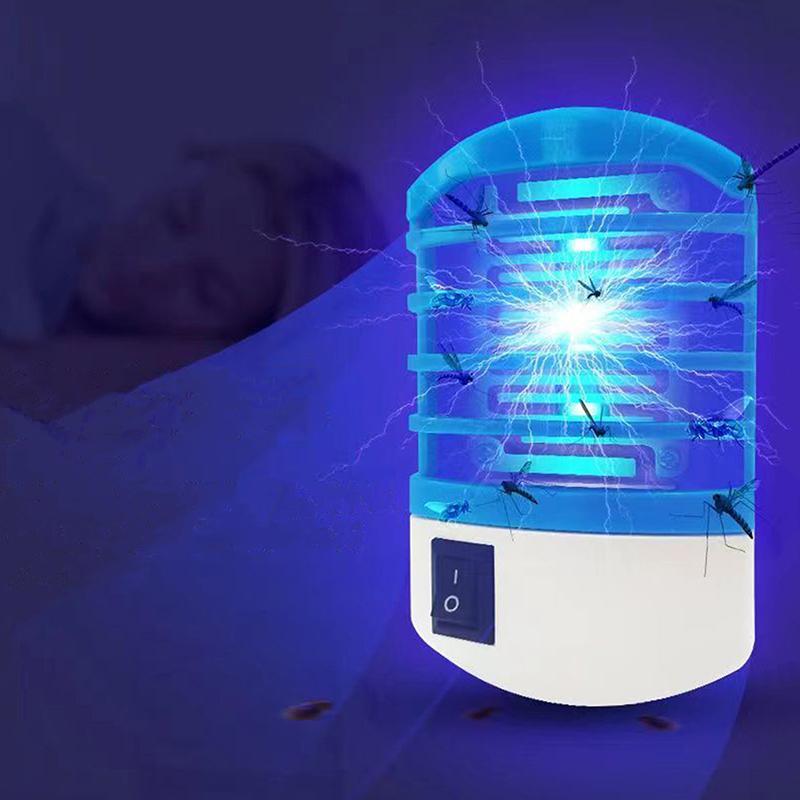 Синий Свет Электрическая Лампа-Уничтожитель Комаров Для Дома, Вставляемая в Розетку, Лампа-Репеллент от Комаров, Хлопушка, Ловушка для Мух