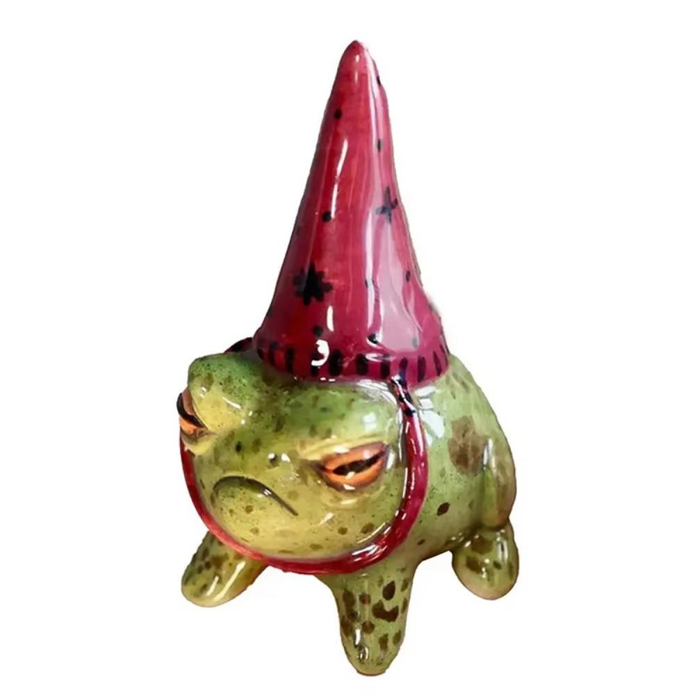 Маленькая статуэтка лягушки, мультяшное украшение из смолы, животное, забавная милая статуэтка лягушки для сада