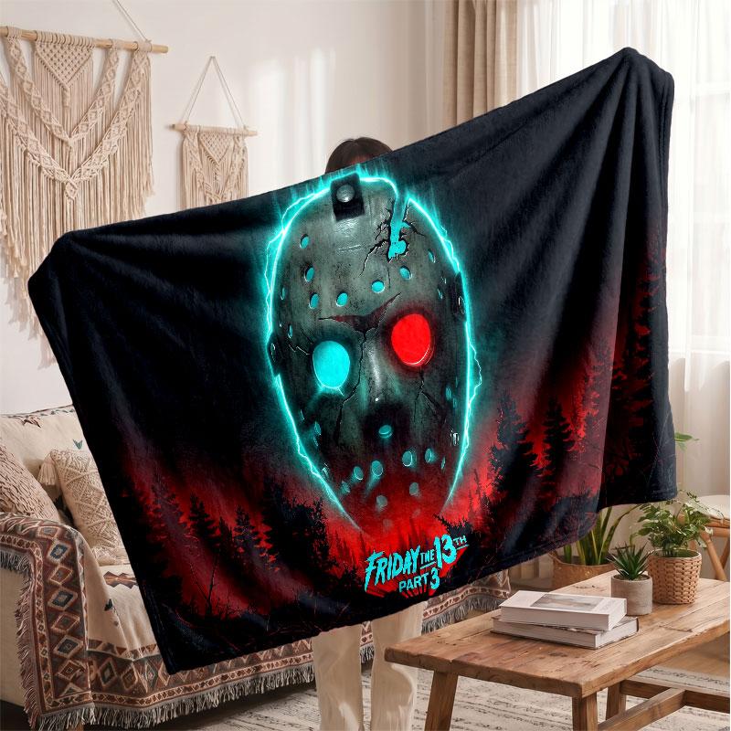 Warm Flannel BlanketFriday the 13th Jason Voorhees Soft Cozy Throw Blanket for Bedroom Couch