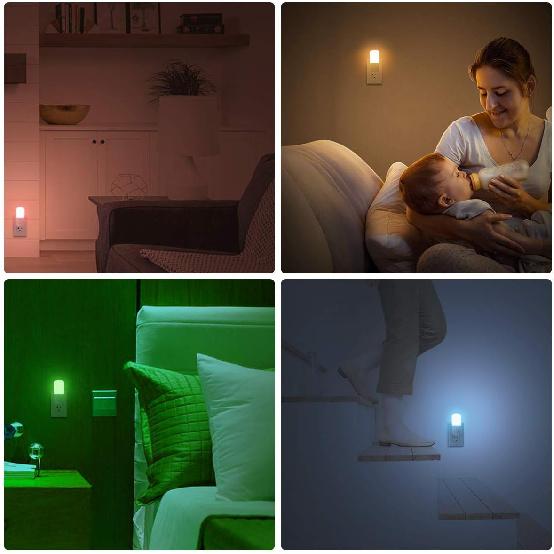 L LOHAS LED Kids Night Lights Plug in, RGB Color Changing Night Lights