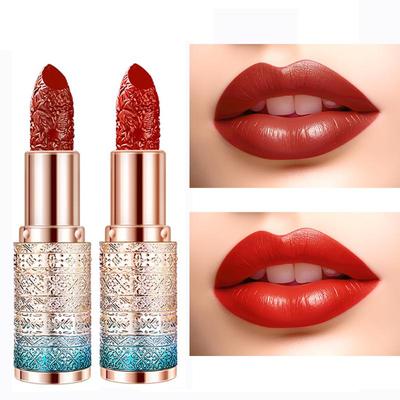 Водостойкая матовая помада с резным узором в китайском стиле, с роскошным бархатистым финишем, 1 шт.
