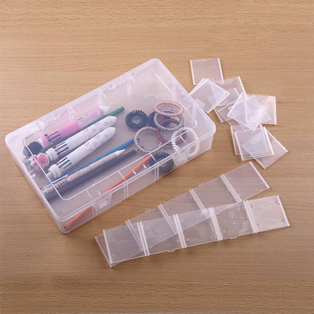 15 сеток пластиковый органайзер коробка утолщение съемный видимый контейнер для бусин с крышкой