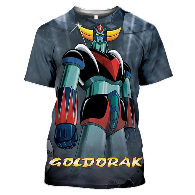 Летние футболки Goldorak, аниме НЛО, робот Grendizer, уличная одежда с 3D принтом, мужская и женская повседневная модная футболка большого размера, детские футболки, топы