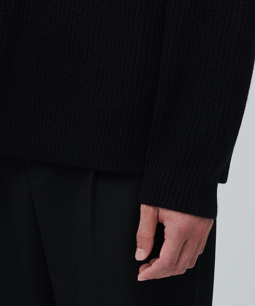 MUSINSA STANDARD Lambswool Ribbed V-Neck Knit [Black]