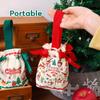 Canvas Candy Packaging Bag Large Capacity Drawstring Pocket High Quality Candy Handbag  Christmas