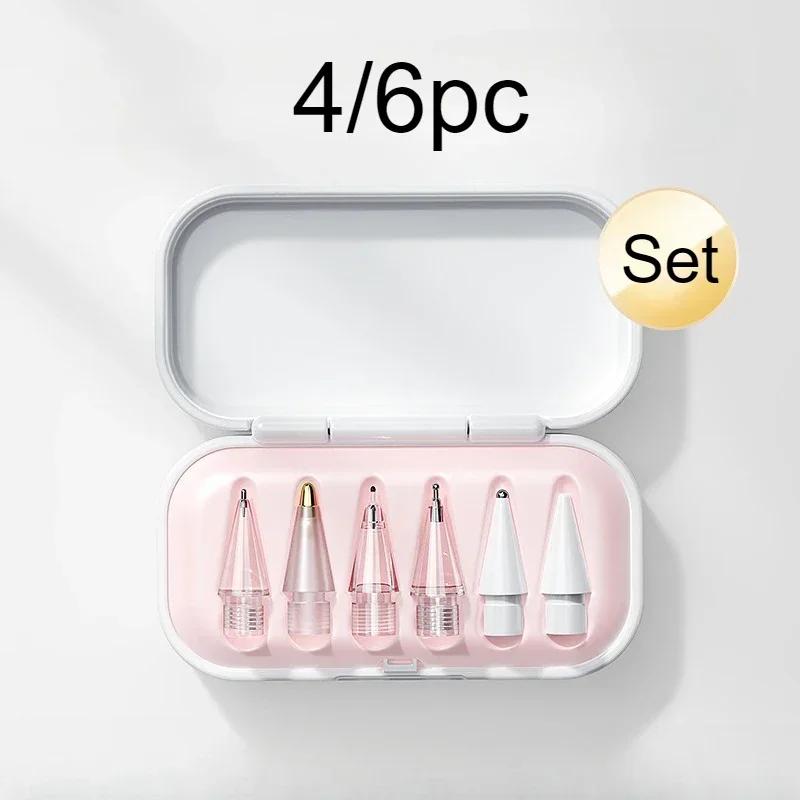 Replacement Pencil Tips for Pencil 1/2/3th Pencil Pro 4/6 Pcs 2B Soft Nibs for IPad Pro Pencil1/2/3 Stylus Fine Nib