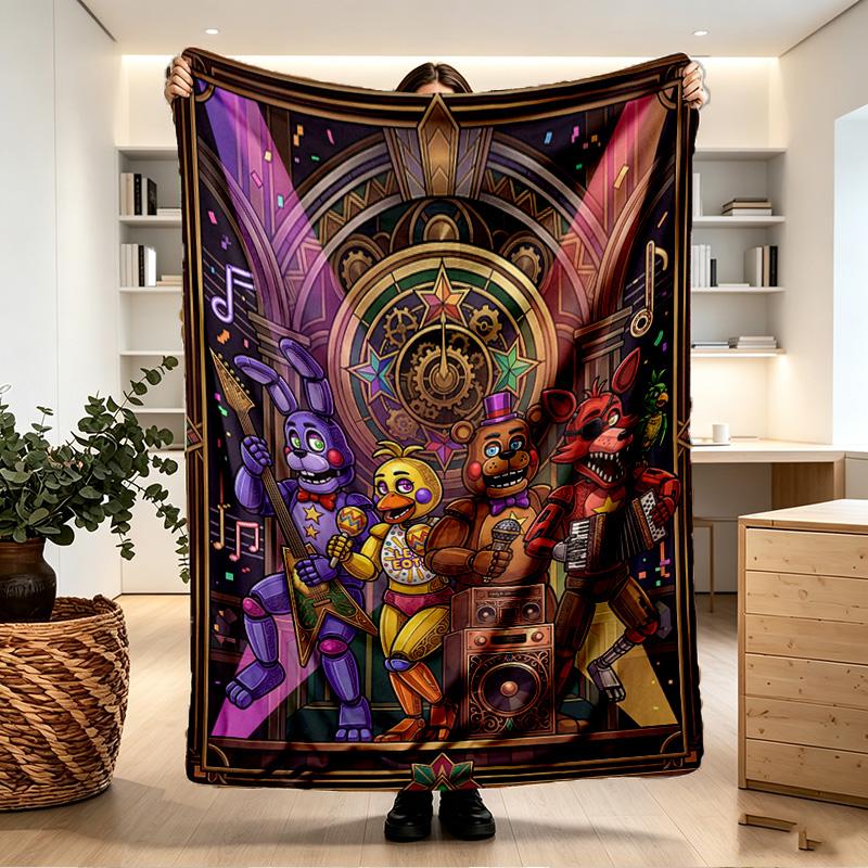 Five Nights at Freddy's Print Blanket - Soft & Comfortable, for Bedroom, Travel, Sofa, Home Decoration - Birthday Christmas Gift for Friend