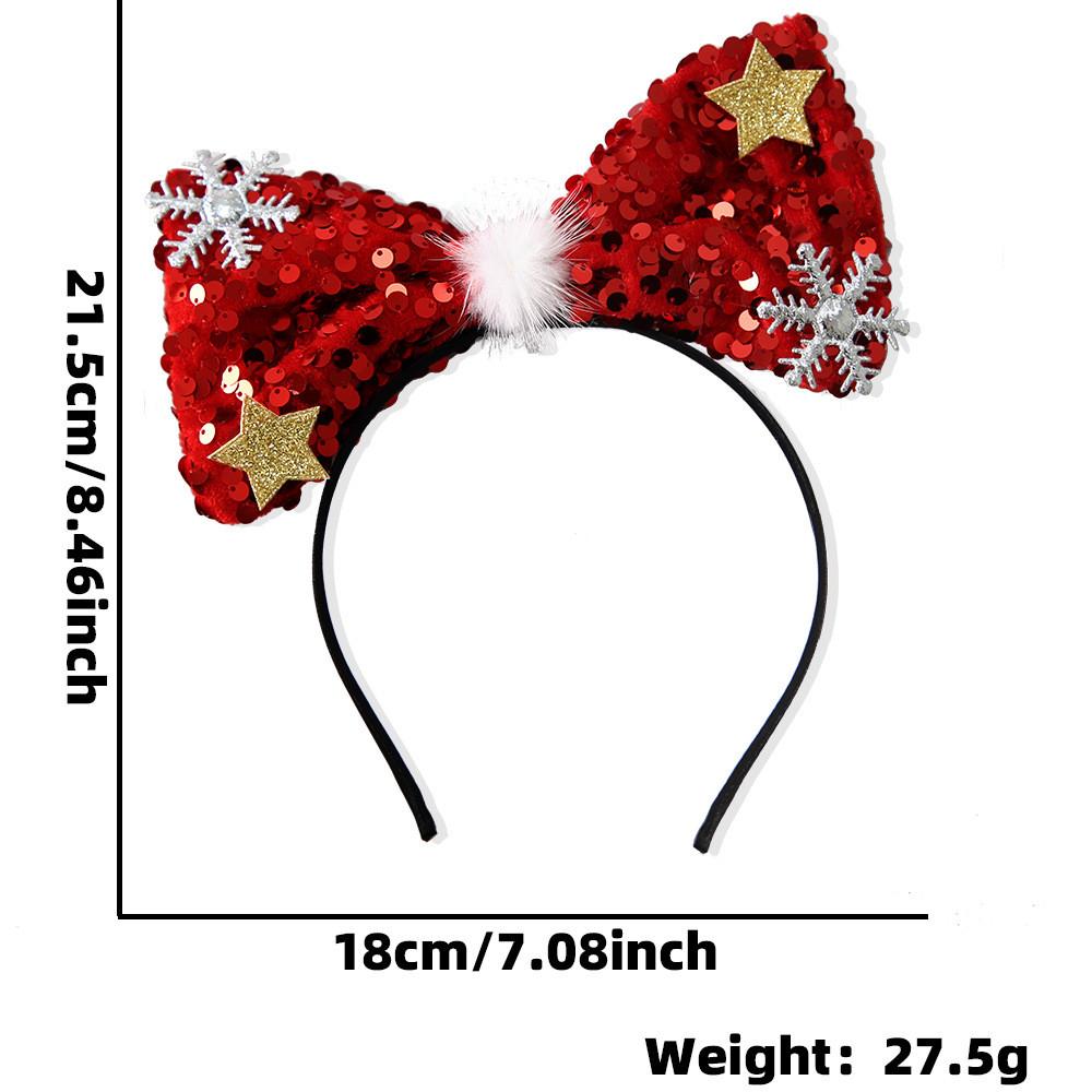 Stylish Christmas Headband For Kids With Attractive Shiny Sequins And Charming Bow For Festive Fun