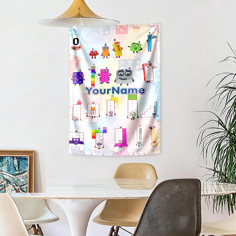 Numberblocks Custom Your Name Wall Decor Tapestry Art For Pet Memorial Birthdaywedding Party Backdrop Family Gift