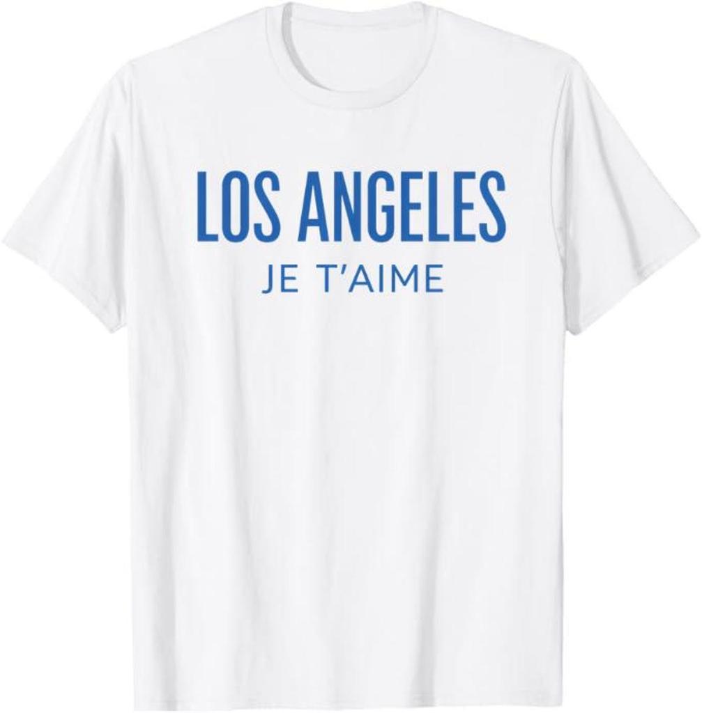 Los Angeles Je T’aime T-Shirt, French LA Love City Gift, Parisian Style Los Angeles Graphic Tee