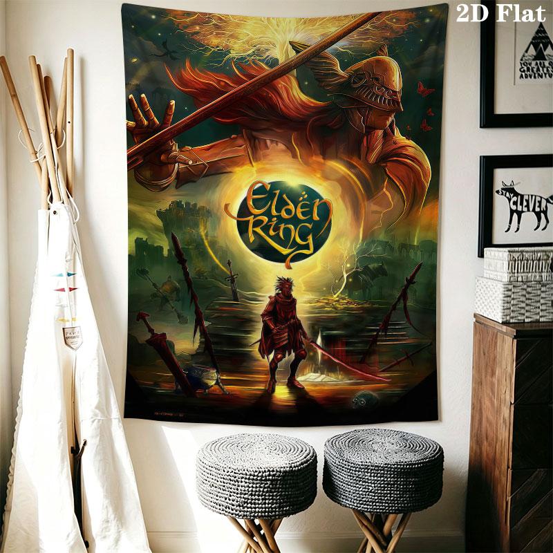 Elden Ring Echo Wall Hanging Printed Fabric Blanket Decorative Tapestries for Bedroom Living Room Home Decor