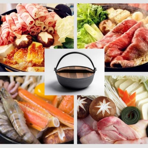 NIGOE Iron Pot, Non-Stick Pan, Traditional Iron Pot, Small Wok, Japanese Dashi Pot, Sukiyaki Pot, Pure Cast Iron, Glass Lid or Wooden Lid, Induction a