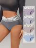 4 шт. Женские трусики с высокой талией, дышащие хлопковые трусики, милый принт, женское нижнее белье, большой размер, женское белье, трусики для девочек