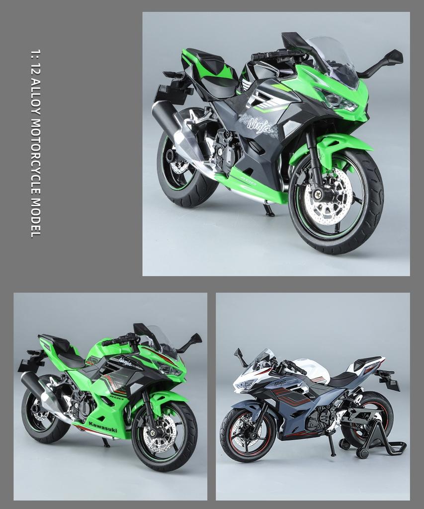 1/12 KAWASAKI Ninja 400 игрушечный мотоцикл миниатюрная литая металлическая модель 1:12 супер спортивных звуковых и световых коллекций в подарок для мальчика