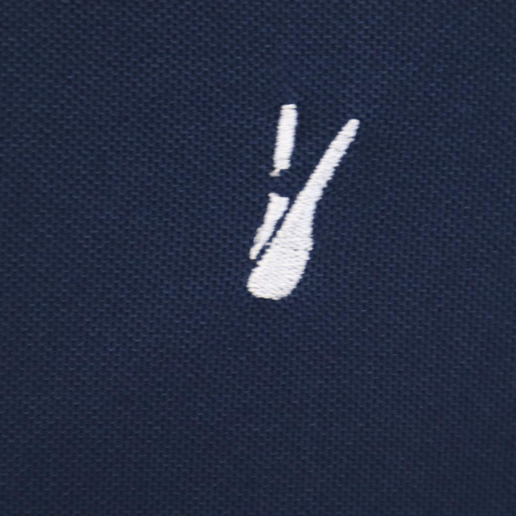 MONOCROM Back Print Short Sleeve Polo Shirt XL Navy Men's Used