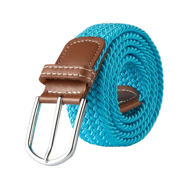 120cm Unisex Elastic Fabric Casual Belt Pin Buckle Expandable Braided Stretch Canvas Simple and Stylish Leisure Men Women Belt