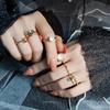 Винтажный набор цветных колец с кристаллами для женщин, модный набор колец золотого и серебряного цвета с эмалью, геометрические кольца из смолы, праздничные украшения