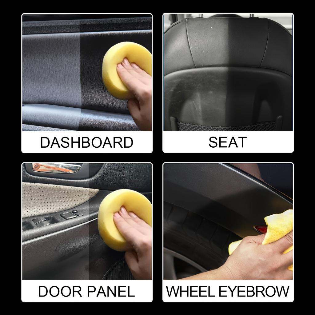 Pro Car Interior Renewal Wax - 5min UV Defense & Anti-Aging Polish for Multi-Surfaces