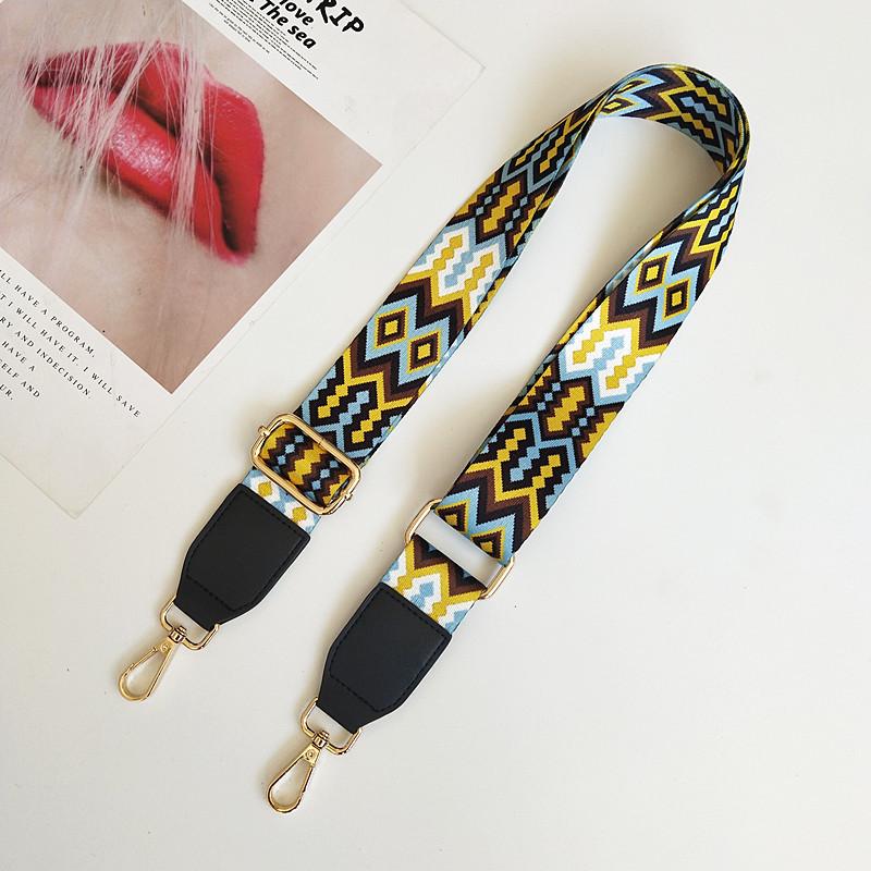 Bag Accessories Ethnic Style Contrasting Color Backpack with Color Wide Bag Belt Burden Reduction Backpack Oblique Span Belt