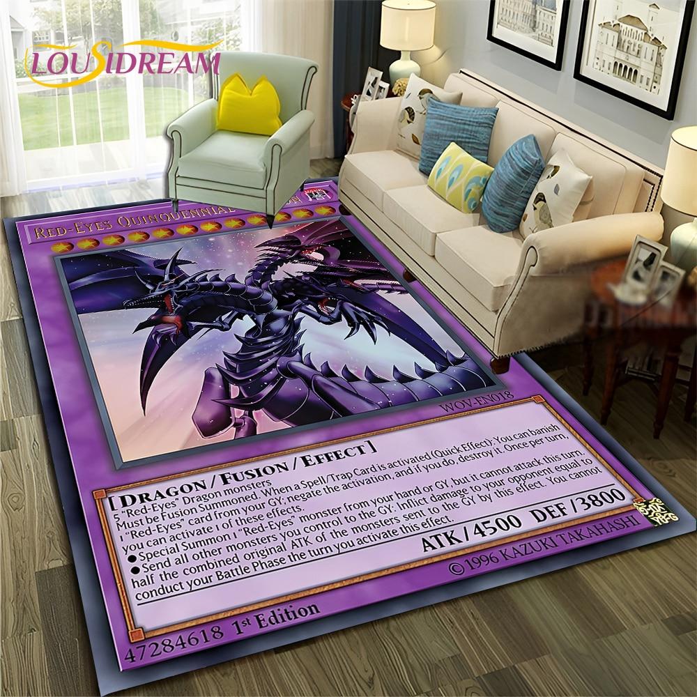 Коврик с рисунком аниме Yu-Gi-Oh MONSTER CARD для дома, гостиной, спальни, дивана, коврика, декор, детский коврик, нескользящий напольный коврик