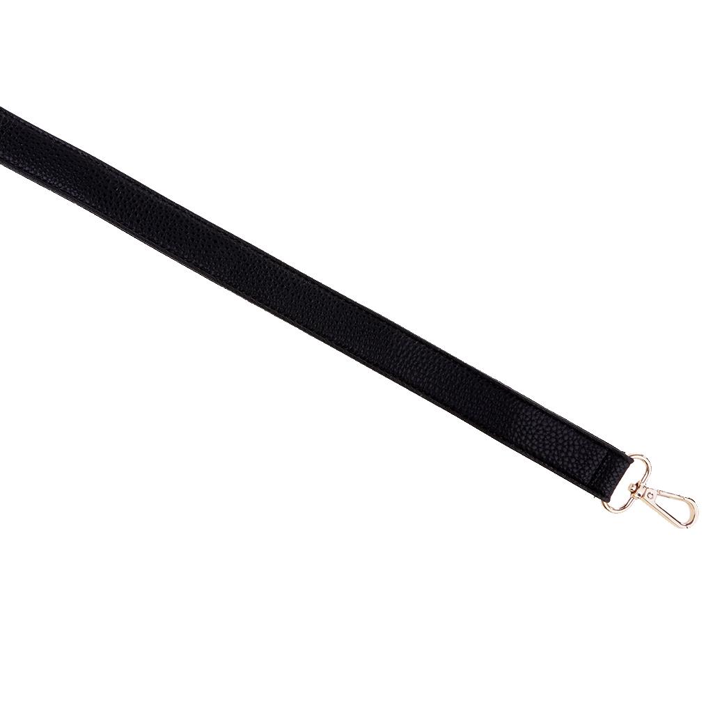 Adjustable Leather Crossbody Shoulder Bag Strap Handle Accessories Black