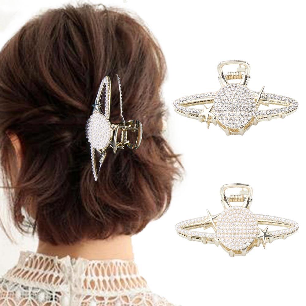 for Thick Hair Ponytail Clip Hair Crab Planet Pearl Claw Clip Korean Style Barrette Women Hair Clip