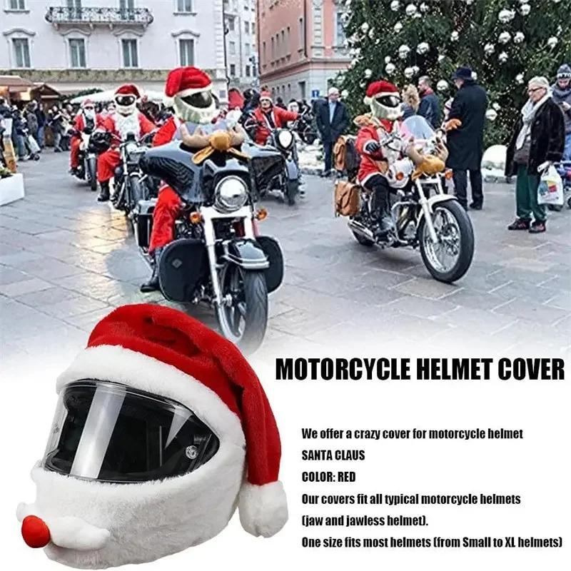 Motorcycle Helmet Cover Santa Claus Christmas Hat Funny Cute Skateboard Cycling Helmet Protection Cover Creative Gift for X-mas