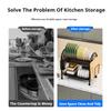 Dish Drying Rack Plates Bowl Organizer with Drain Tray Dish Drainer Storage Rack Kitchen Countertop Utensils Draining
