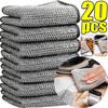 Thickened Steel Wire Cleaning Cloth Non-Scratch Double-layer Iron Microfiber Mesh Dishrag Washing Pot Rags Kitchen Towel