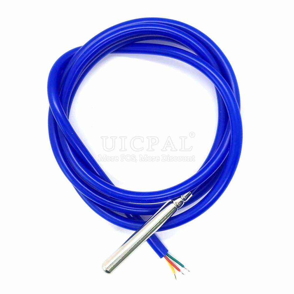 Датчик температуры DS18B20 Зонд 304 Нержавеющая сталь Длина 1M 6*50MM Наружный диаметр 5.0MM Водонепроницаемый Пылезащитный ПВХ SL Кабель датчиков