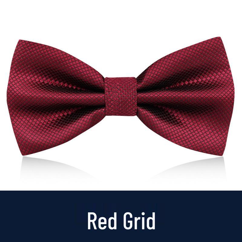 Men's Burgundy & Black Bow Tie for Weddings - British Korean Style