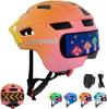 Rechargeable LED Display Bicycle Helmet New Dual Sport Integral-Mold Cycling Helmet for Safe Mountain Road Riding Bike for Kids