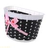 A1A2 Scooter Basket Children Bike Plastic Knitted Bow Knot Front Handmade Bag