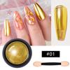 Золотая зеркальная пудра для ногтей Голографическая белая перламутровая хромированная металлическая пудра DIY Nail Art