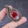Natural Pink Rubellite Gemstone Handmade Copper Wire Wrap Pendant 2.36" M8v24
