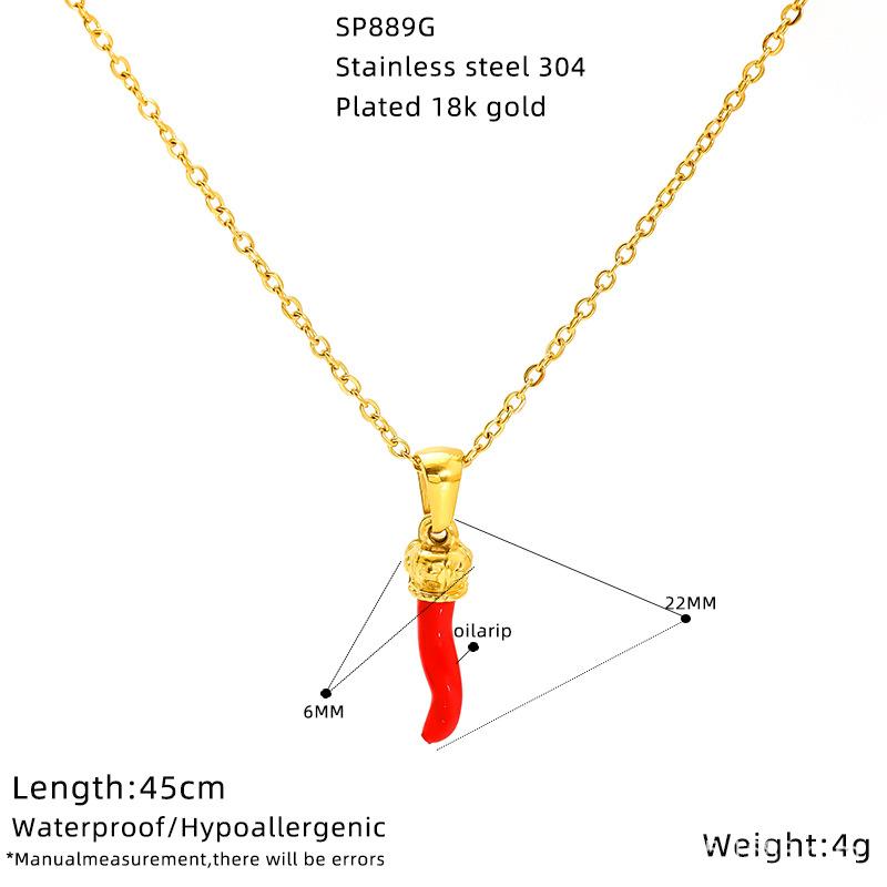 Simple Fruit Series Multi-Style Dripping Cherry High-End Clavicle Necklace Women'S Stainless Steel Jewelry