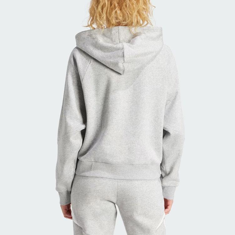 adidas Женская толстовка Tiro 24 с капюшоном, тремя полосками и флисом, с длинным рукавом, серый IR7509