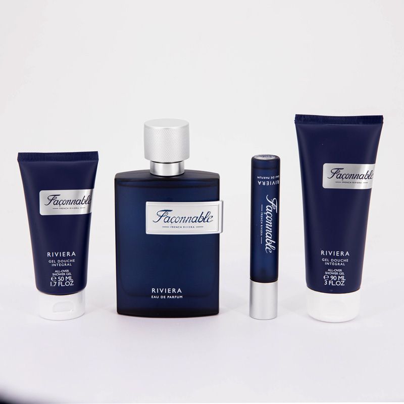 Парфюмерный набор 'riviera homme' 4 шт. edp 100мл + edp 20мл + гель d 5 Homme FAÇONNABLE