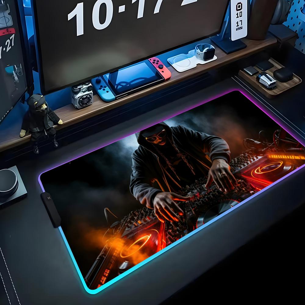 Коврик для мыши DJ RGB Игровой коврик для мыши Большой светодиодный коврик Настольный коврик для ПК Светящийся коврик для мыши Большие коврики для клавиатуры Настольный ковер с подсветкой