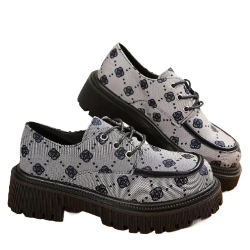 Обувь для женщин 2024 года, горячая распродажа, женские туфли-лодочки на шнуровке, осенние туфли с круглым носком, разноцветные, на платформе, водонепроницаемые, профессиональные, рабочие туфли-лодочки