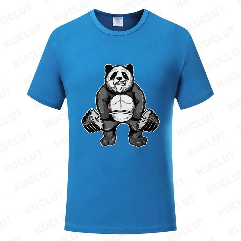 Panda Gym T-Shirts Workout Trainer Print Streetwear Men Women Fashion T Shirt Short Sleeve Clothes Funny Tees Tops Clothing